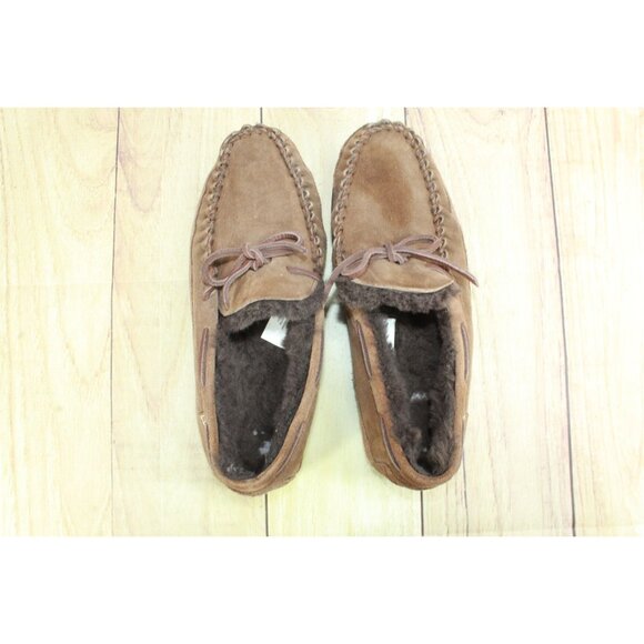 LL Bean Wicked Good Moccasins Shearling Lined Chocolate Brown 10 M - Picture 7 of 9